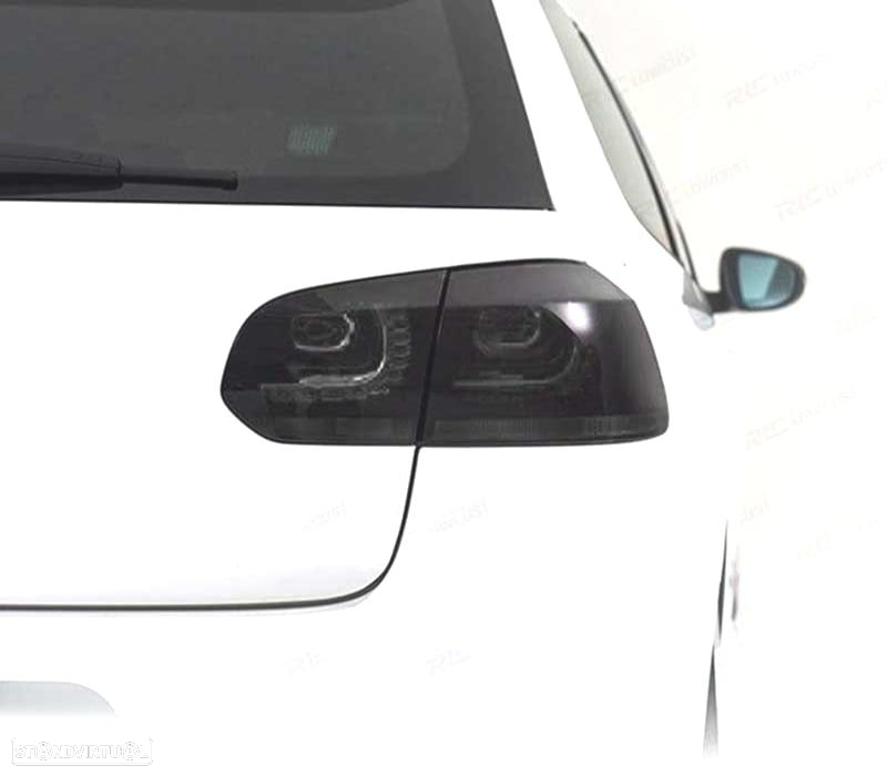 FAROLINS FULL LED VOLKSWAGEN VW GOLF 6 08-12 DINÂMICOS FUMADOS LOOK R20 - 4