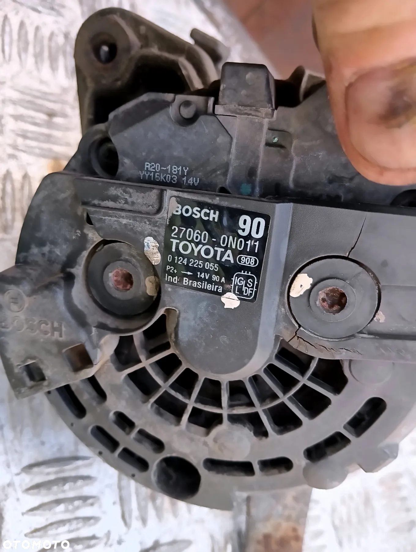 toyota yaris ii 1.4 d4d alternator 90a 27060-0n011 0124225055 bosch - 5