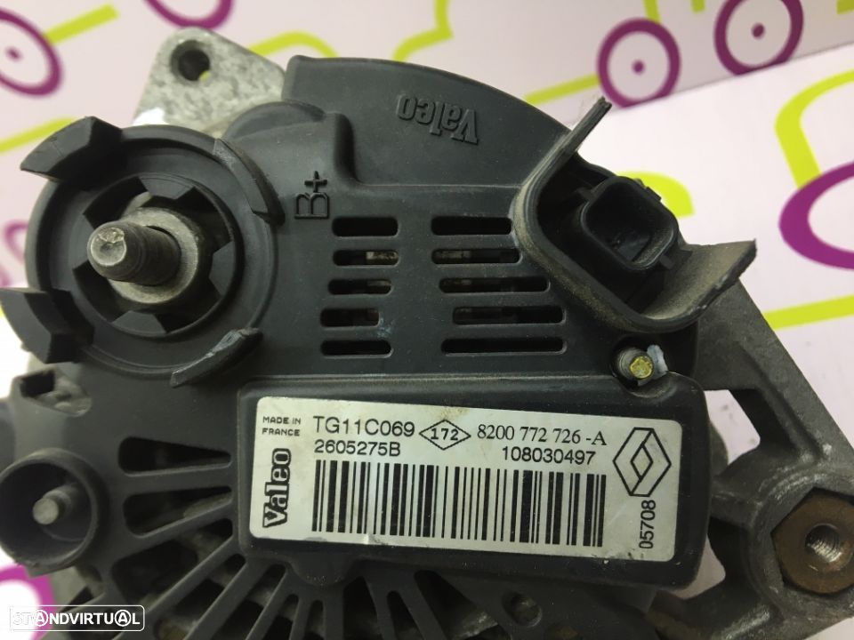 Alternador Renault Scenic ll 1.5CDi  105Cv de 2006 - Ref : TG11C069 - NO50076 - 3