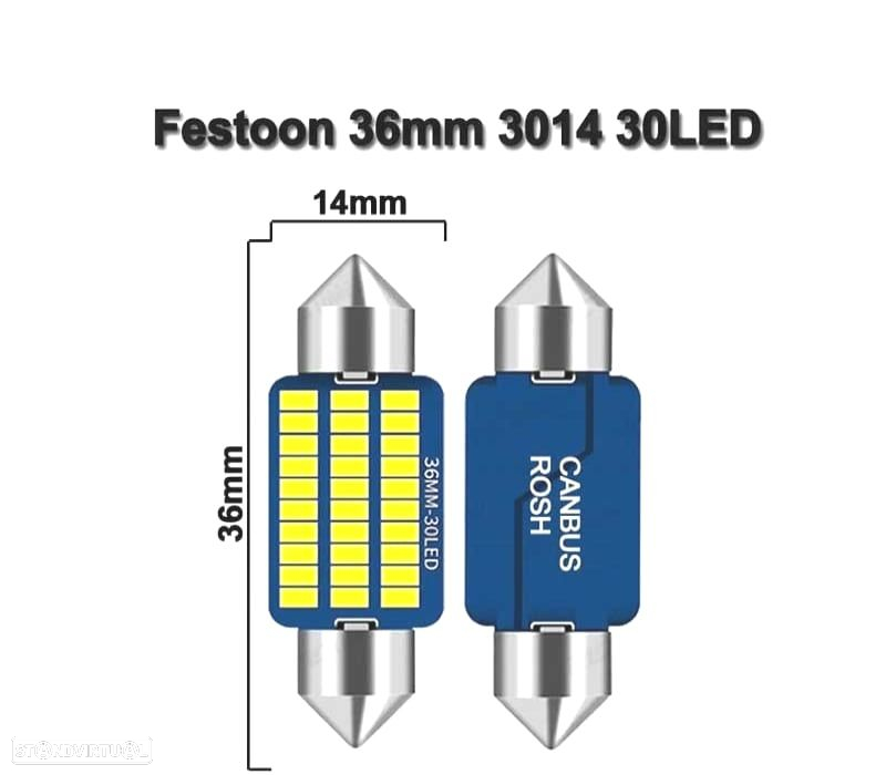 LÂMPADA LED CANBUS MATRICULA HABITACULO 36 MM 30 LEDS - 2