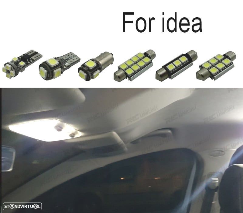 KIT COMPLETO 9 LAMPADAS LED INTERIOR PARA FIAT 03-12 - 1