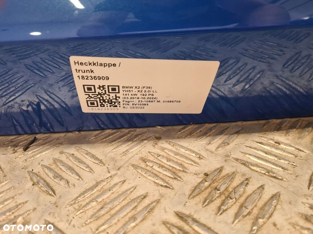 BMW X2 F39 KLAPA TYLNA TYŁ LAMPY C1D - 7