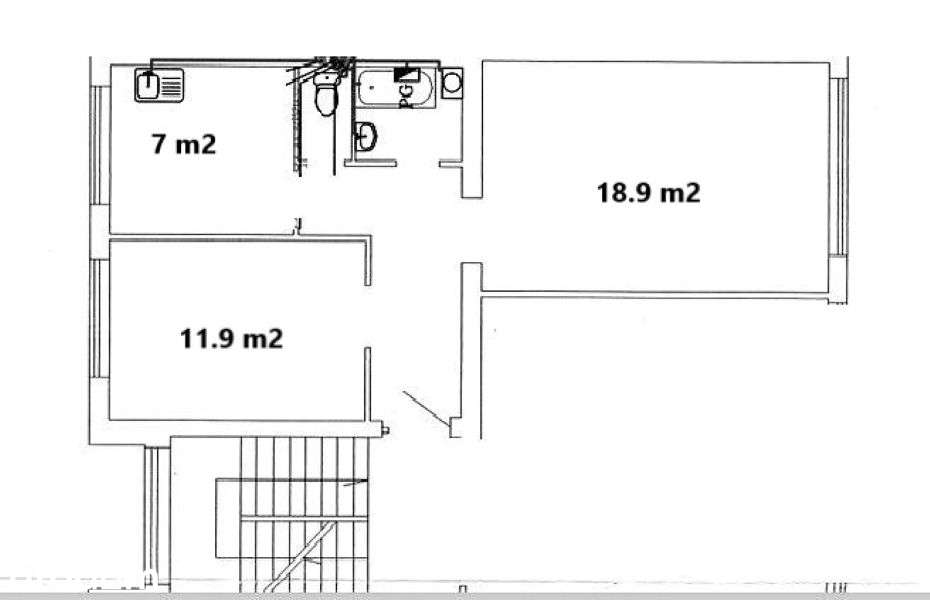Dwustronne mieszkanie do gen. remontu | 2 lub 3 pokojowe | 48 m2