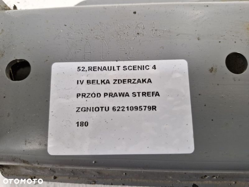 renault scenic iv 4 belka zderzaka przód prawa strefa zgniotu 622109579r - 9