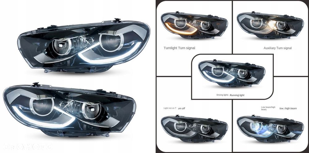 Reflektory Lampy kpl Vland Full Led Tuning VW Scirocco 3 III 1k8 2008-2014 - 8