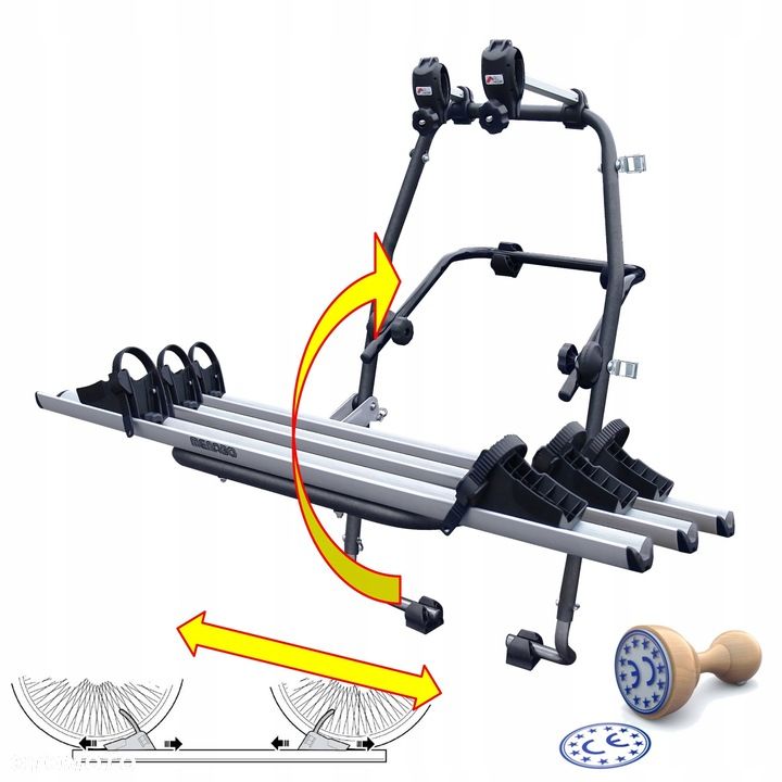 BAGAŻNIK NA KLAPĘ NA 3 ROWERY STAND UP MENABO - 9