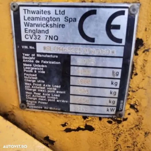Thwaites 6 Tonne Front Tip (FT) - 6
