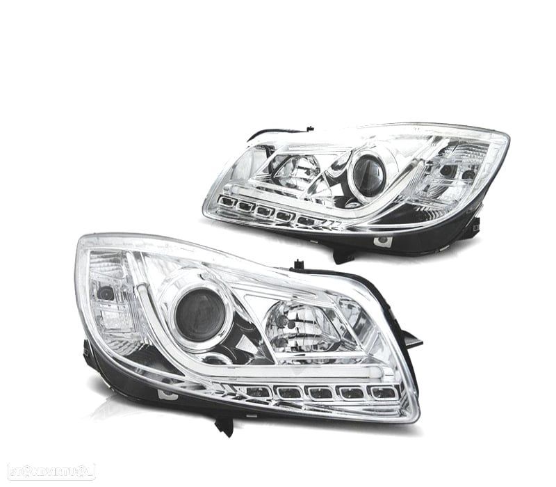 FAROIS FRONTAIS PARA OPEL INSIGNIA 08-13 TUBE LIGHT FUNDO CROMADO - 1