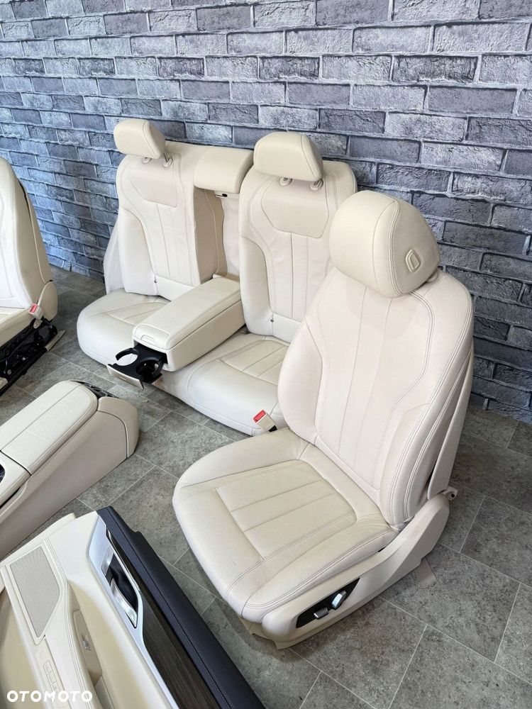 BMW 7 G11 WNĘTRZE FOTELE KANAPA BOCZKI TUNEL SKÓRA DAKOTA BEŻ MEMORY - 5