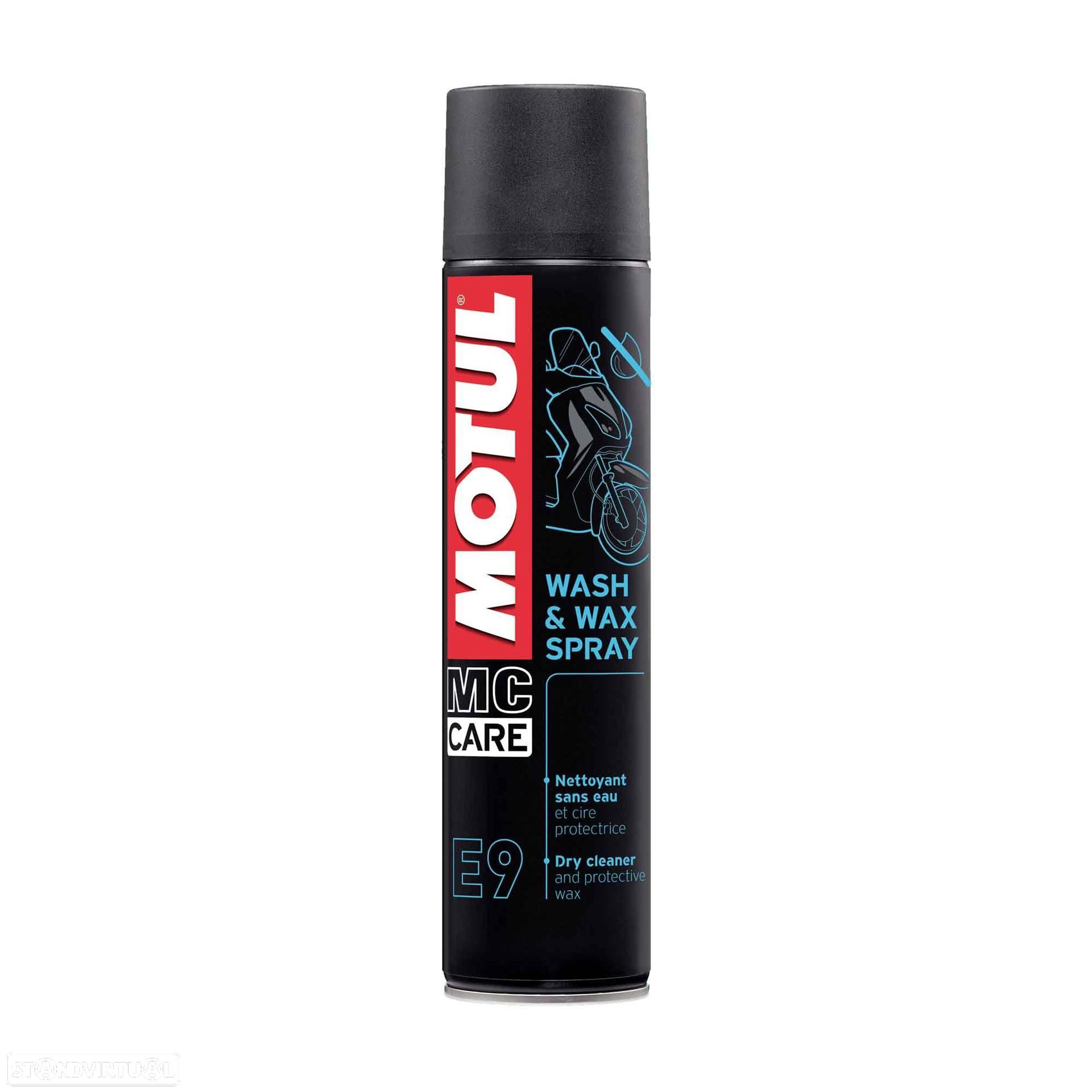limpeza a seco motul  e9 wash & wax spray - 1