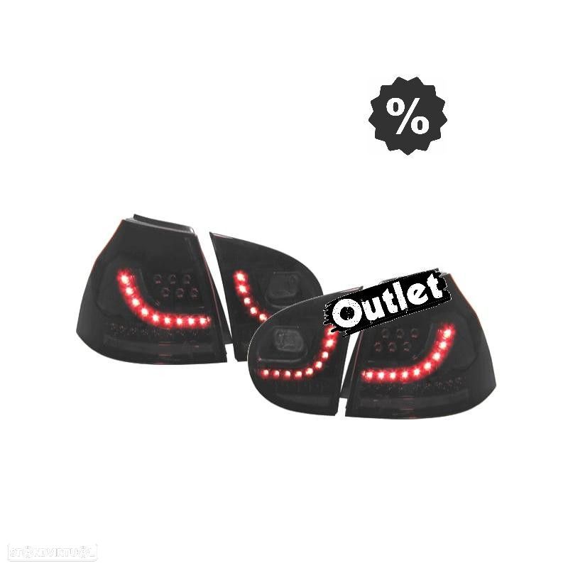 R147321C6 FAROLINS TRASEIROS LED VOLKSWAGEN VW GOLF 5 MK V 03-08 ESCURECIDOS FUM - 1