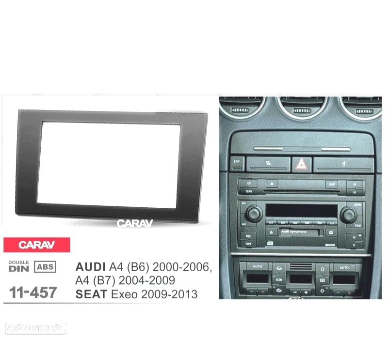 MOLDURA ADAPTADOR PRETO PARA RADIO 2-DIN PARA AUDI A4 Y SEAT EXEO - 4