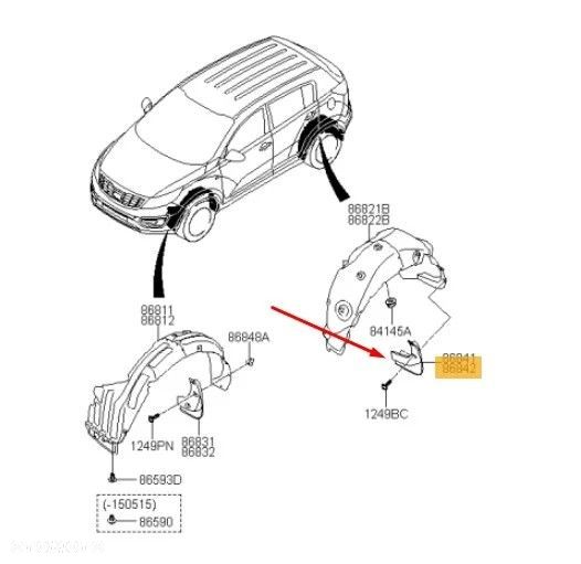 Chlapacze Kia Sportage 3 III 10-15r. PRAWA tylna osłona błotnika NOWE orginalne 868423w001 - 1