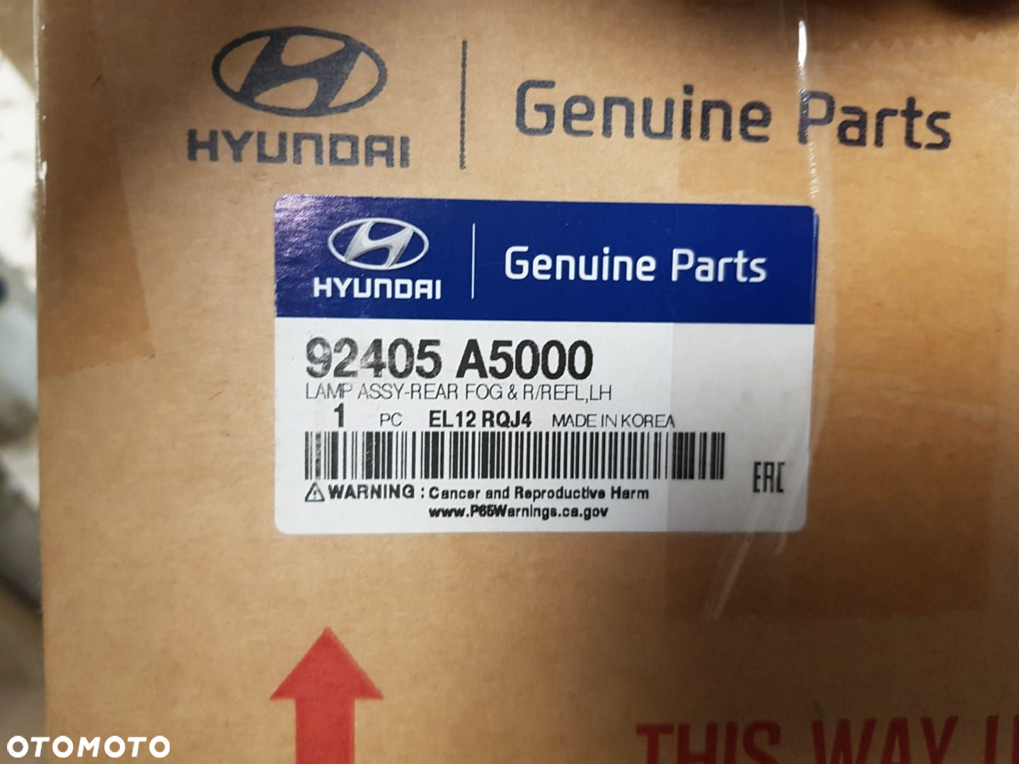 ORYGINALNA FABRYCZNIE NOWA LAMPA PRZECIWMGIELNA TYLNA  LEWA HYUNDAI I30 I 1 07-12 92405-A5000 - 7