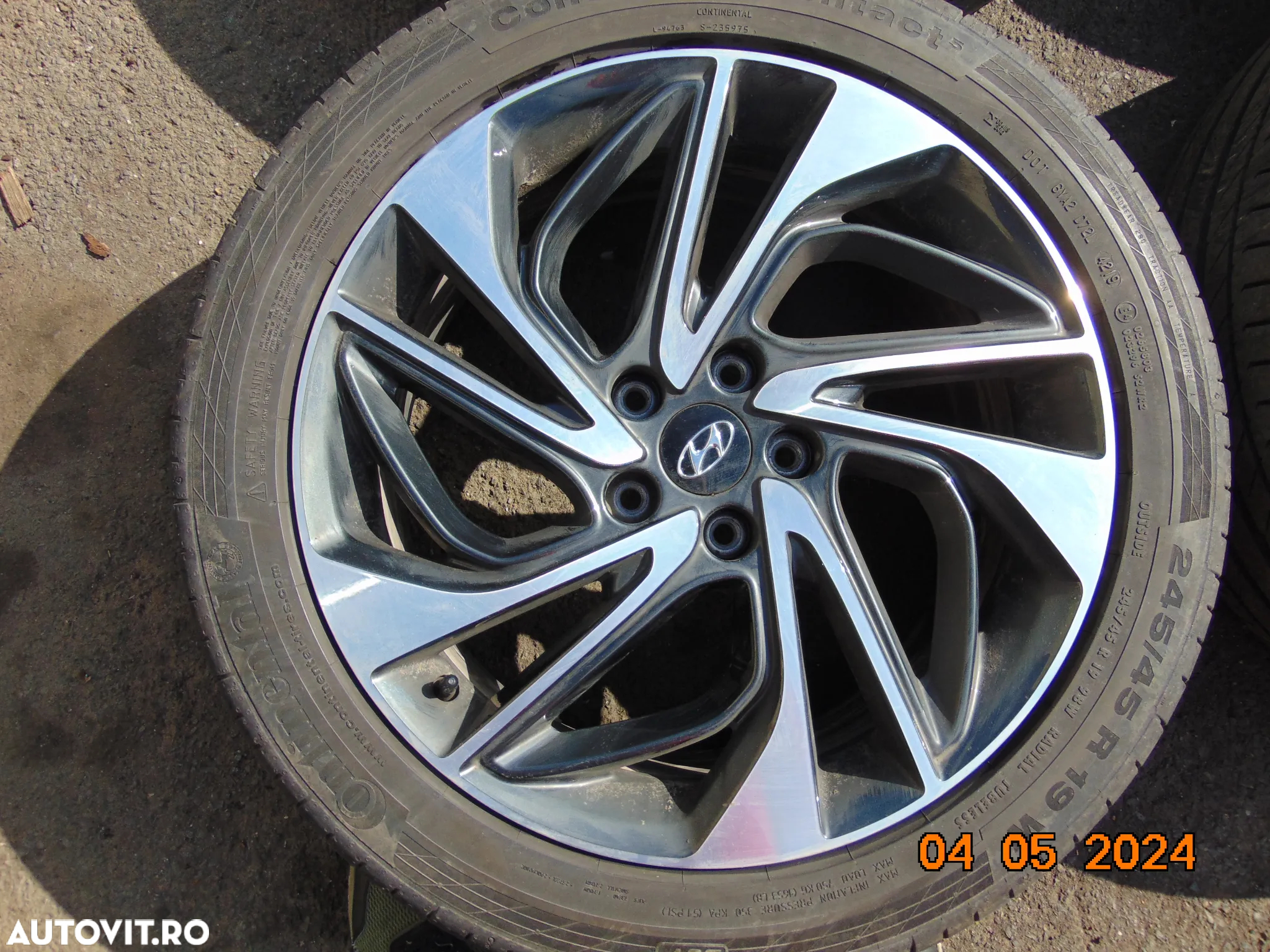 Jante hyundai Tucson r19 jante aliaj cu anvelope vara Santa fe Kia sportage Sorento mazda nissan honda 245/45/r19  continental - 4