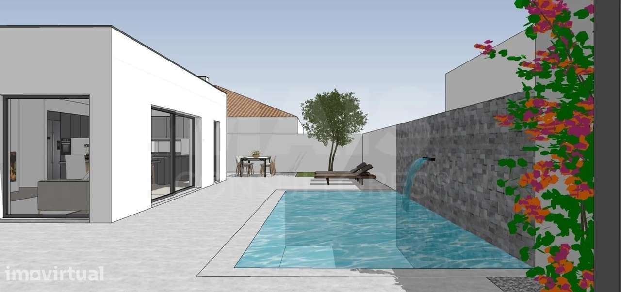 Terreno com Projeto para Moradia T3, Piscina, Garagem e Jardim em O... - Grande imagem: 3/11