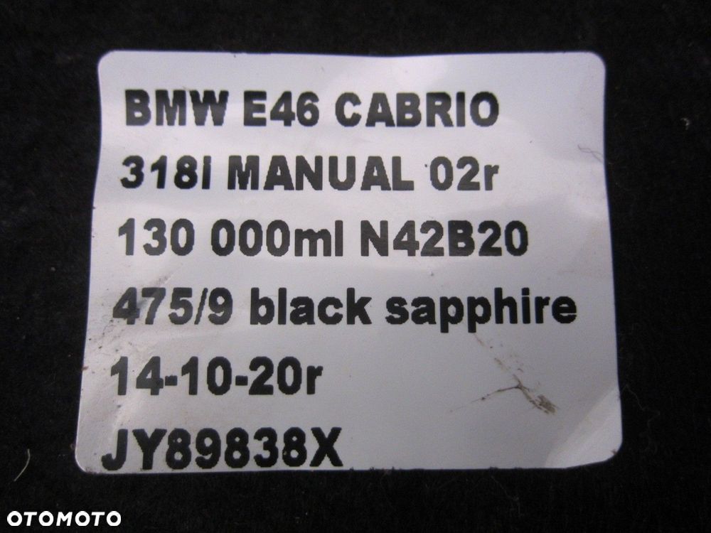 BMW E46 CABRIO PODŁOGA WYKŁADZINA BAGAŻNIKA WANNA 51478236311 8236311 - 7