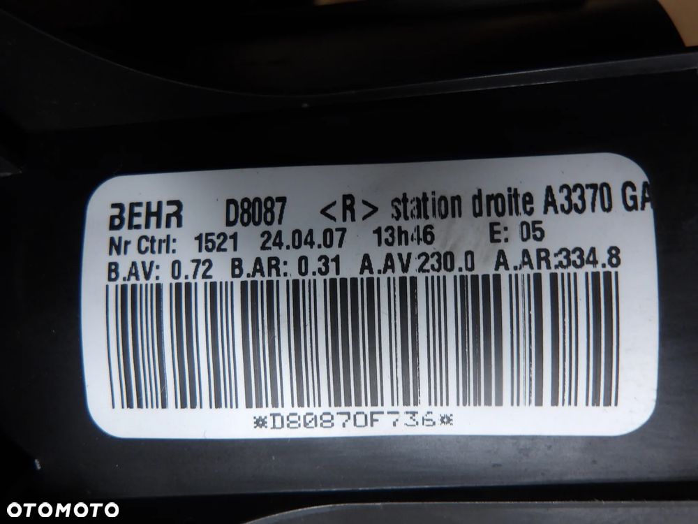OPEL ZAFIRA B 1.8B DMUCHAWA WENTYLATOR NAWIEWU D8087 - 5