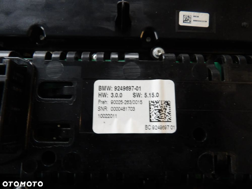 BMW - F10 - PANEL KLIMATYZACJI , RADIA - 9249697 - 2