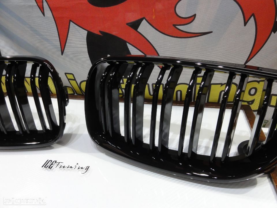 Grelha frontal em plástico ABS para BMW F22 / F23 M2 look / dupla lâmina em preto piano brilhante - 7