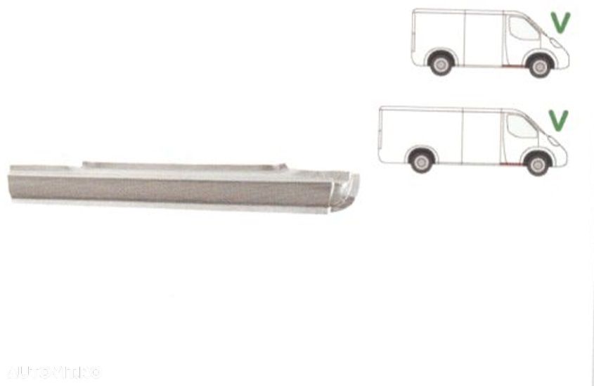 Prag Mercedes Vito, Viano (W639) 01.2003-2014 partea Dreapta sub usa fata lungime 1190 mm, prag din metal - 1