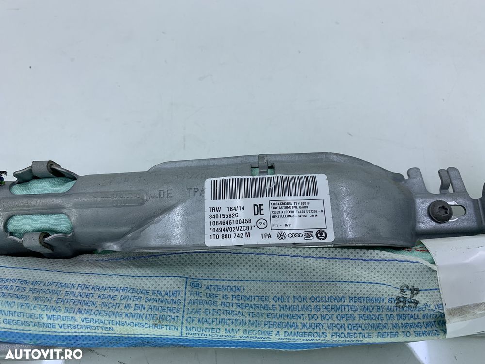 Dezmembrez Airbag cortina dreapta de pe VW TOURAN 2010-2015 - 2