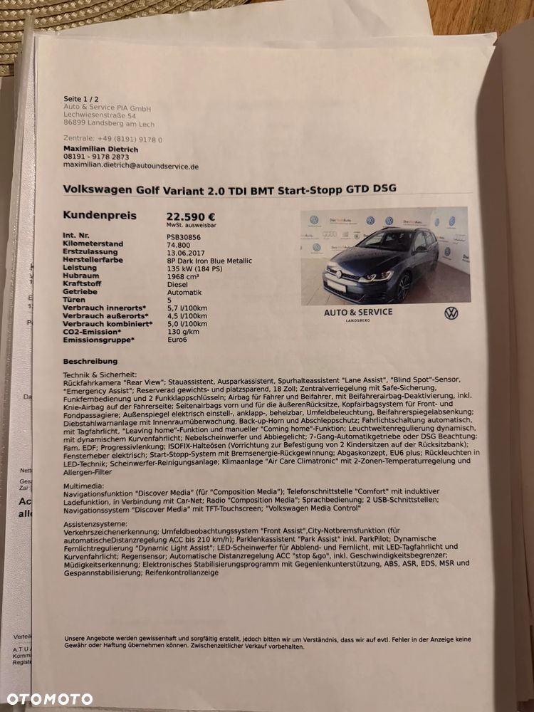 Volkswagen Golf 2.0 TDI BMT GTD DSG - 37