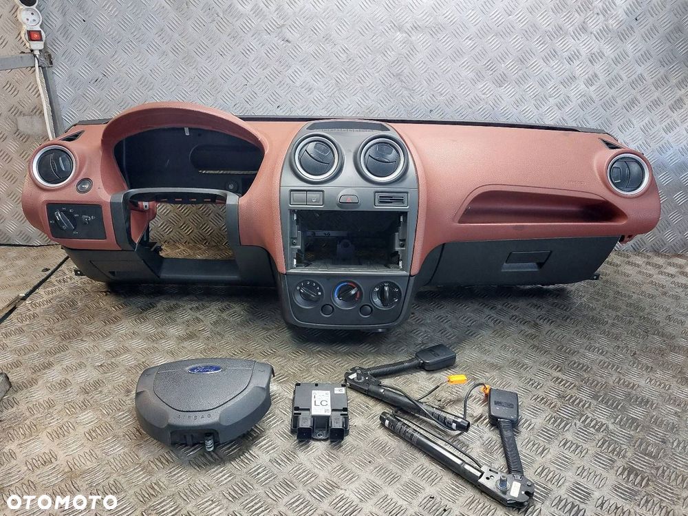 ZESTAW AIRBAG KOKPIT DESKA MODUŁ PODUSZKI FIESTA MK5 LIFT 05-10 - 1