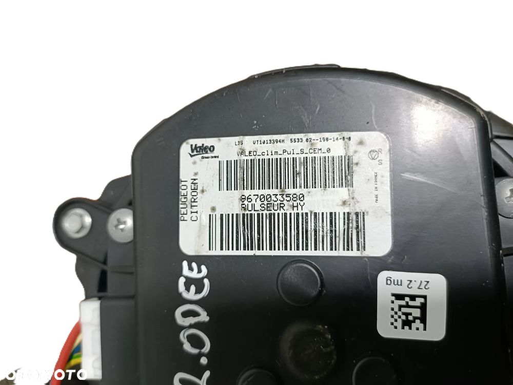 PEUGEOT 3008 I 09-13 2,0 D EE HYBRYDA dmuchawa wentylator tył 9670033580 * - 6