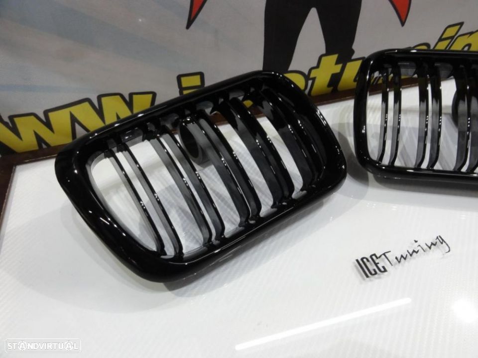 Grelha frontal BMW E36 96-99 M4 look / dupla lamina em preto piano brilhante - 2