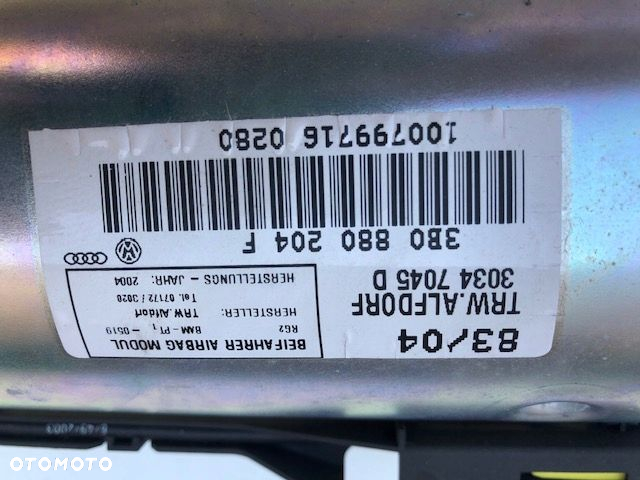 VW PASSAT B5 FL PODUSZKA PASAŻERA 3B0880204F IGŁA - 2