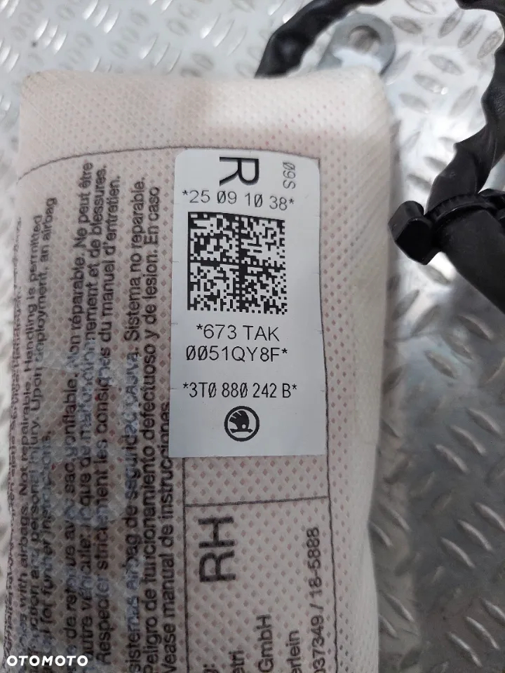 Poduszka AIR BAG SKODA SUPER B II nr 3T0880242B - 2