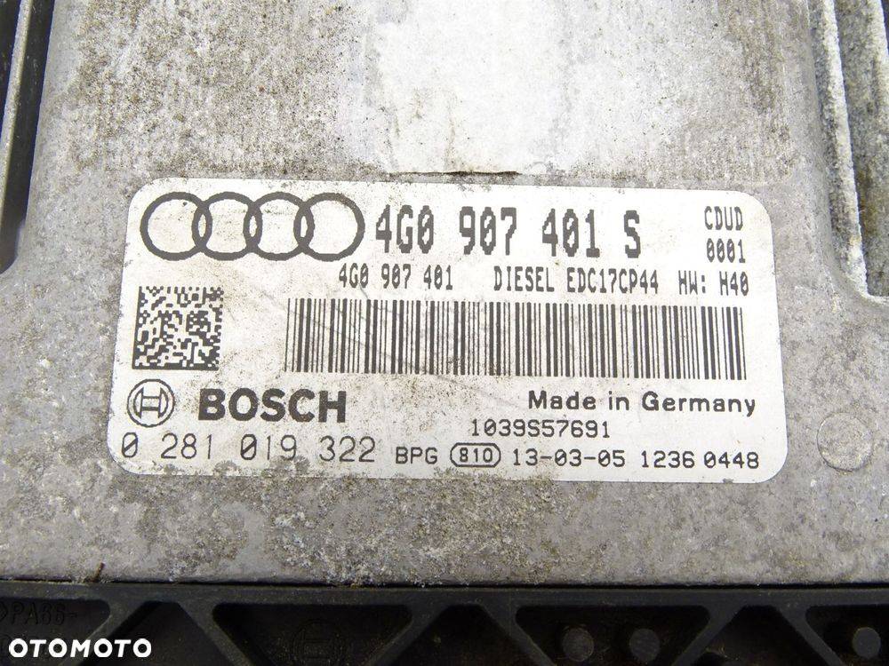 Sterownik komputer silnika cdu cdud moduł 4g0907401s audi a7 4g 3.0 tdi - 5