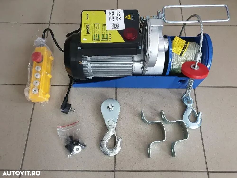 Macara,palan,electropalan HUSAR  500-990kg,18m cablu, la 230V - 4