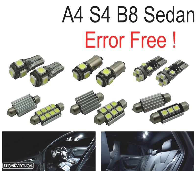 KIT COMPLETO 15 LAMPADAS LED INTERIOR PARA AUDI A4 S4 B8 SALOON SEDAN 09-15 - 1