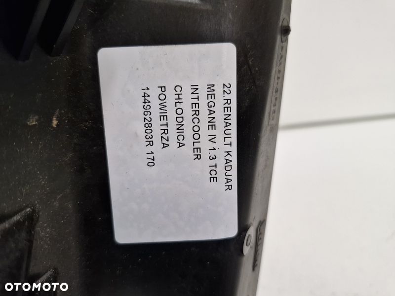 RENAULT KADJAR MEGANE IV 1.3 TCE INTERCOOLER CHŁODNICA POWIETRZA 144962803R - 7