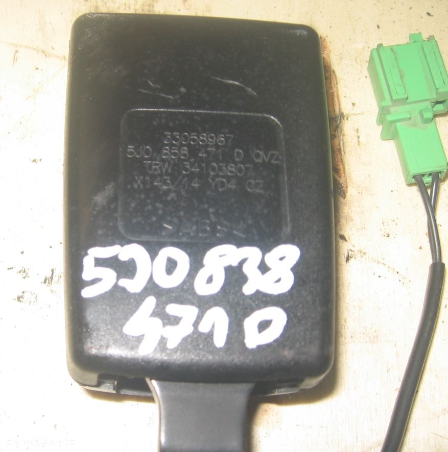 zapięcie pasa bezpieczeństwa FABIA II 5J0858471D - 2