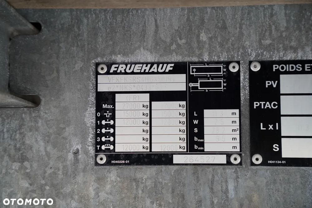 Fruehauf FIRANKA  11 M / OŚ SKRĘTNA / BLIŹNIAK / ZAWIESIE NA WÓZEK / MOCNA PODŁOGA - 25