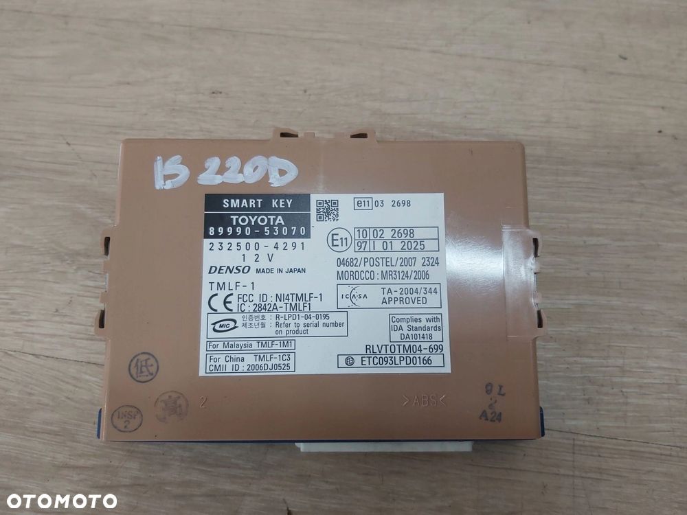 LEXUS IS II 200 220d moduł sterownik smart key 89990-53070 - 1