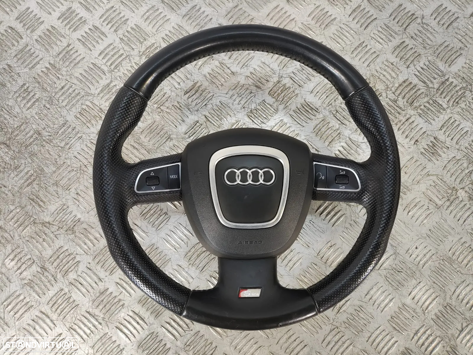 VOLANTE GUIADOR COMPLETO ORIGINAL AUDI A3 8P 8P1 A3 8PA SPORTBACK A4 B7 SLINE PELE PERFURADA AIRBAG COMANDOS MULTIFUNÇÕES - 2
