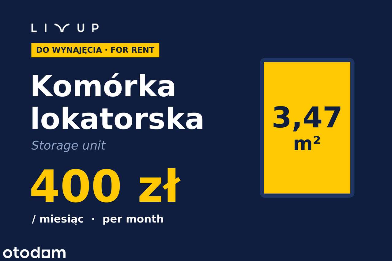 Komórka lokatorska do wynajęcia – 3,47 m², dostępna od zaraz