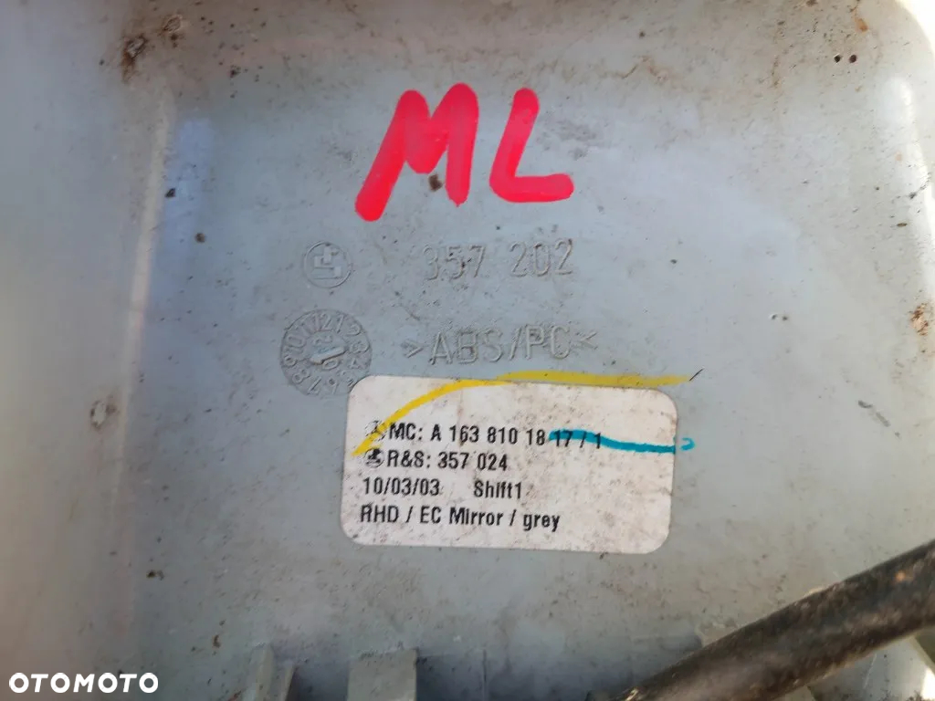 Lusterko Wewnętrze Wsteczne Mercedes ML W163 Lift 2001-2005 A1638101817 - 4