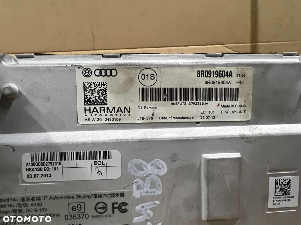 Wyświetlacz ekran monitor radia navi nawigacji MMI Audi A4 B8 Lift 8R0919604A - 4
