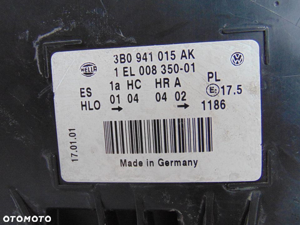 Lampa przednia przód lewa 3B0941015AK VW Volkswagen Passat B5 FL lift 00-05r Europa - 11