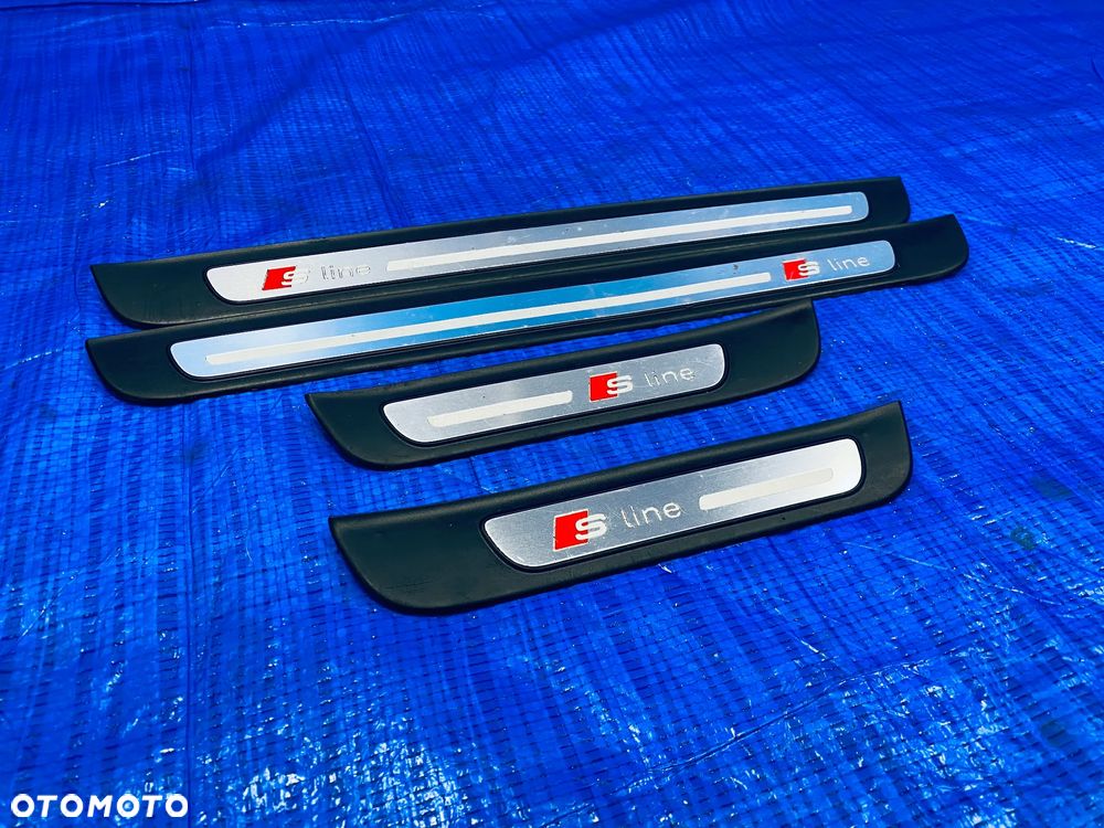 LISTWY PRÓG NAKŁADKI PROGOWE S-LINE PROGU LEWA PRAWA PRZÓD PRZEDNIE TYŁ TYLNE AUDI A7C7 S-LINE 13R ; 4G8853376A 4G8853375B 4G8853374A 4G8853373B ORYGINAŁ - 1