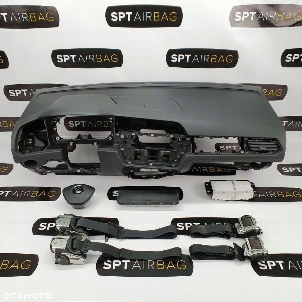 VW TOURAN II 5TA DESKA ROZDZIELCZA KONSOLA KOKPIT PULPIT PODUSZKI AIRBAG AIR BAG PASY KIT SET - 1