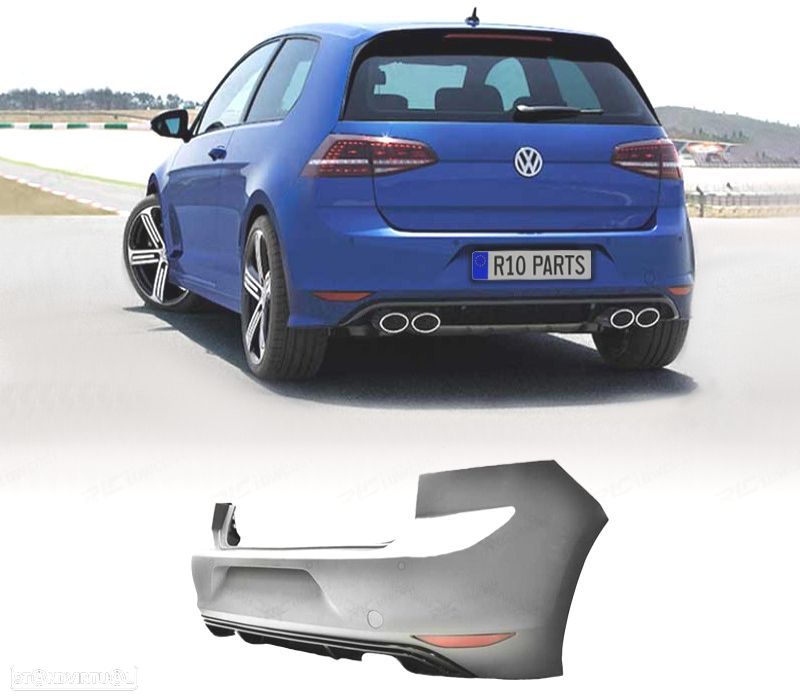 PARA-CHOQUES TRASEIRO VOLKSWAGEN VW GOLF 7 12-17 LOOK R20 PDC - 1