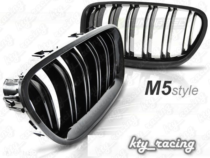 Grile duble pentru BMW F10 seria 5 M5 LCI look Negru Lucios sau Mat  CALITATE PREMIUM ⭐️⭐️⭐️⭐️⭐️ - 1
