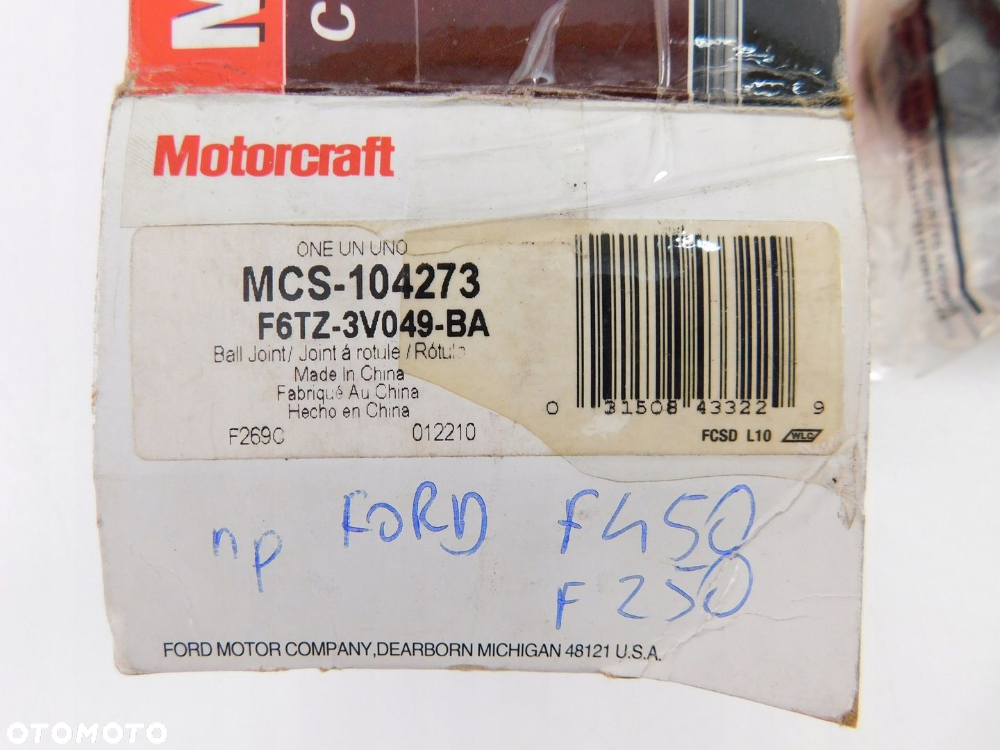 MOTORCRAFT - FORD PRZEGUB KULOWY do np. F250 F450 - 4