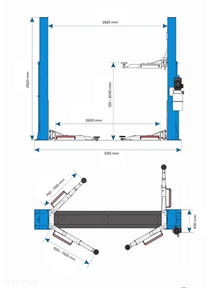 Podnośnik Dwukolumnowy Automat 4T Kupczyk KP-4000A - 6